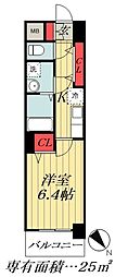 ベルクフェルト 1Kの間取図画像