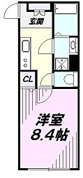 フィユフラッツ西所沢 1階1Kの間取り