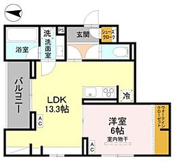 Coco Fleur 1LDKの間取図画像