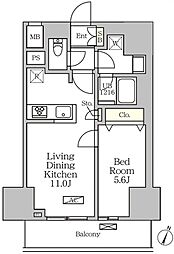 コートレジデンス南大塚 11階1LDKの間取り