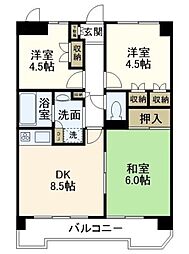 戸塚ウエスト・ウッド 3DKの間取図画像