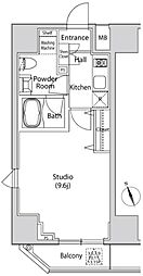 カーサスプレンディッド虎ノ門新橋 1Kの間取図画像
