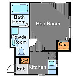MKハイツ 1Kの間取図画像