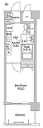 COMFORIA東品川 1Kの間取図画像