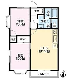 ルミエール 2LDKの間取図画像