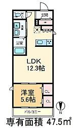 GreenRim 1LDKの間取図画像