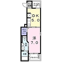 グランスイート 3階1DKの間取り