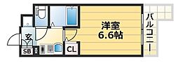 エステムコート新神戸エリタージュ 1Kの間取図画像