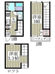 クノッソス末広 1Kの間取図画像