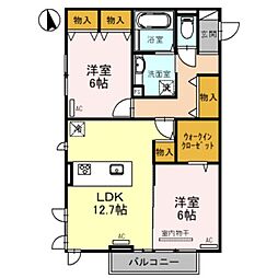 南海和歌山港線 和歌山港駅 徒歩28分の賃貸アパート 2階2LDKの間取り