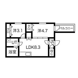 ImaisonRhodon 2DKの間取図画像
