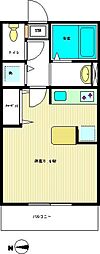 キャロット ワンルームの間取図画像