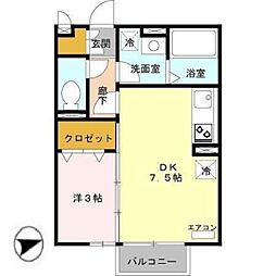コーポボナール 1DKの間取図画像