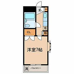 エクセルマロン 1Kの間取図画像