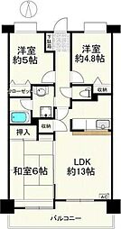 エスポワール青葉台A棟 3LDKの間取図画像