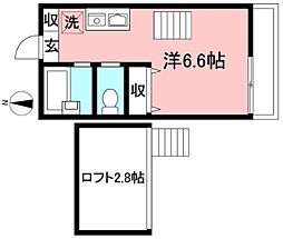 つつじヶ丘シェ・モワ 2階ワンルームの間取り