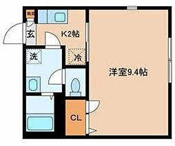 Maison Wagatuma 2階1Kの間取り