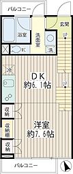 FLEG自由ヶ丘EL 1DKの間取図画像