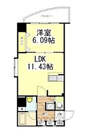 リベラいわき 1LDKの間取図画像