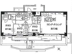 クラッシィハウス谷中道灌山 W棟 5階3LDKの間取り