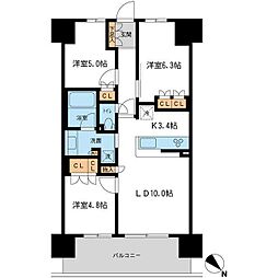 BLESS宮崎台 3LDKの間取図画像