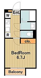 相模原市緑区橋本4丁目アパート 1Kの間取図画像