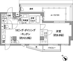 パークハビオ元麻布 3階1LDKの間取り