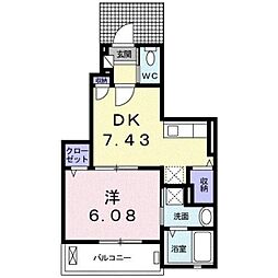 セレノ 1階1DKの間取り