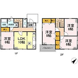 滝山タウンハウス 2階4LDKの間取り