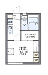 レオパレスカンパーニュ 1Kの間取図画像