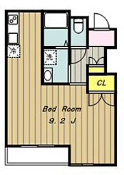 スカイヒルズアキ 1階1Kの間取り