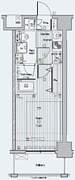 プレミアムキューブ三田 1Kの間取図画像
