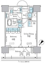 HARUMIFLAGPORTVILLAGEC棟 1LDKの間取図画像