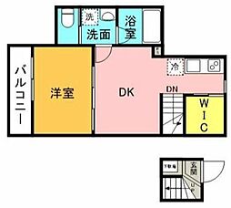 K-house西蒲田 1DKの間取図画像