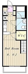 グリーンウッド 1Kの間取図画像