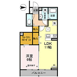 Breeze谷塚 1LDKの間取図画像