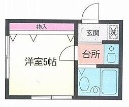 メゾン藤田 1Kの間取図画像