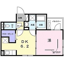 メゾンブランドブラン 1DKの間取図画像