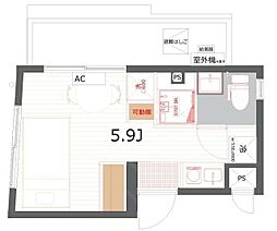 ホワイトパレス 1Kの間取図画像