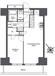 東京ポートシティ竹芝レジデンスタワー 15階1LDKの間取り