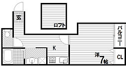 レジデンス月見山 1階1Kの間取り