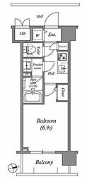 エミリブ鷺ノ宮 1Kの間取図画像