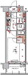 ハーモニーレジデンス東京アーバンスクエア#002 1Kの間取図画像