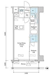 デュオフラッツ篠崎 6階1LDKの間取り