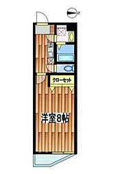 グレイスフルコート 4階1Kの間取り