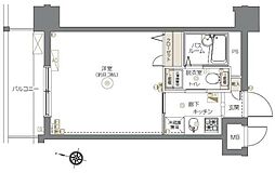エルミタージュ横濱阪東橋 1Kの間取図画像