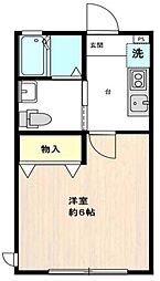 ケーオーメゾン高田馬場 1階1Kの間取り