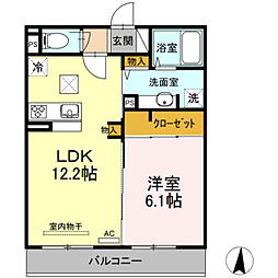 メゾンヴィクトワール梶ヶ谷 1LDKの間取図画像