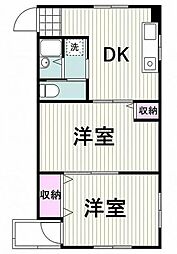ケーエスビル 2DKの間取図画像