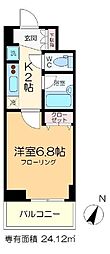 スカイコート新小岩 1Kの間取図画像